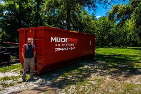 40-yard container with founder Darrell Sparks