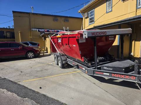 Trailer service on a commercial reroof, Live Oak