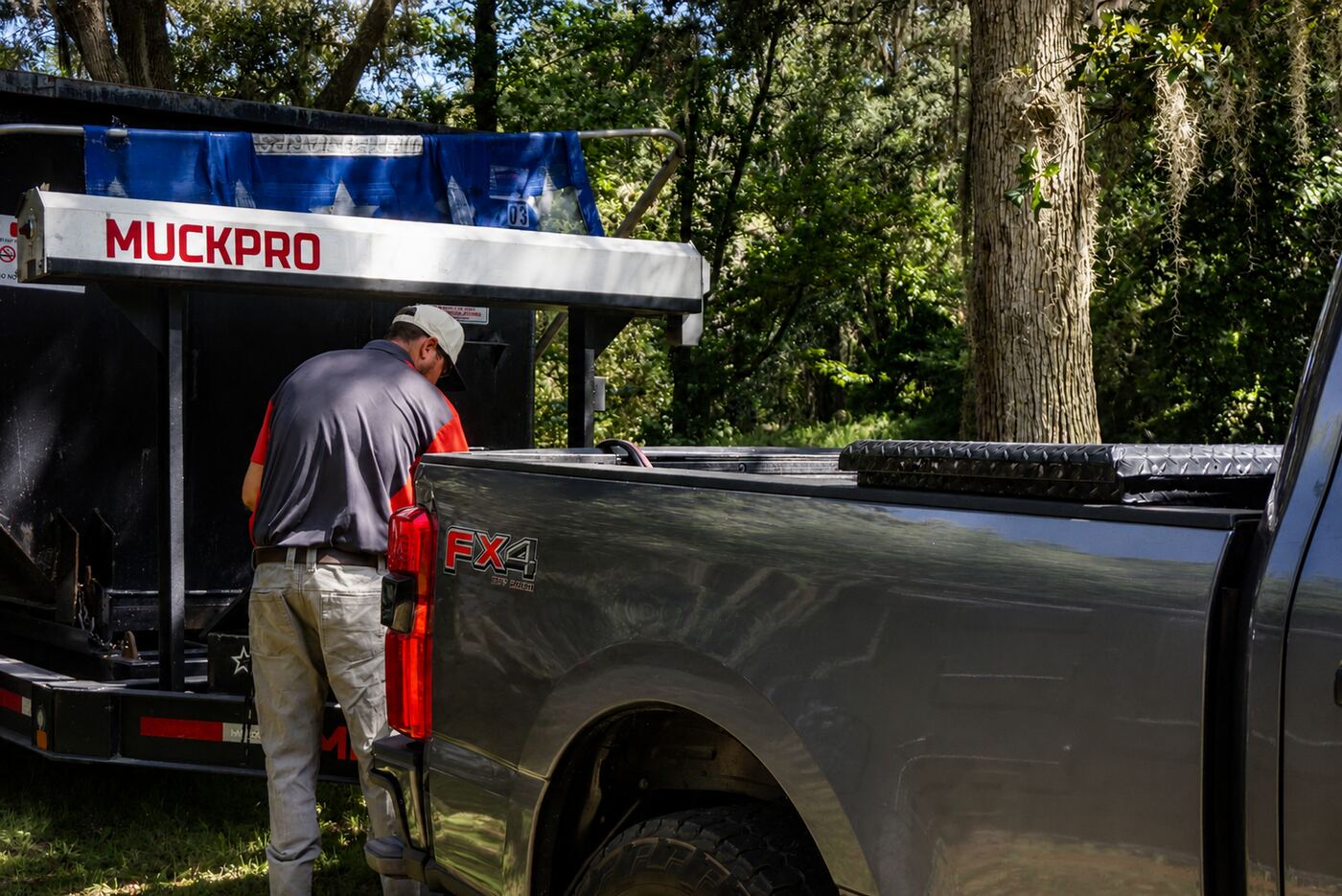 Muckpro dump trailer ready for a hauling job